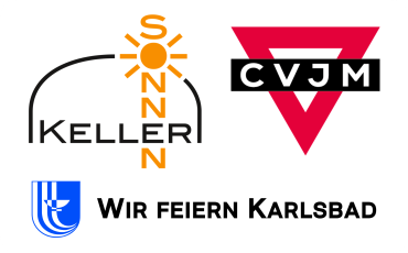 Logos Sonnenkeller + CVJM - Wir feiern Karlsbad